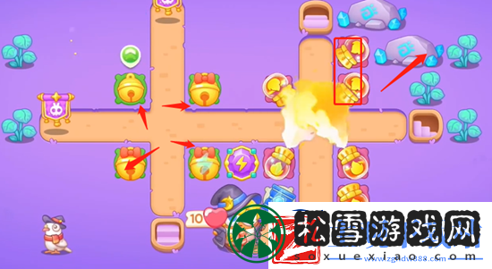 保卫萝卜4阿波与魔法宝藏第57关通关攻略