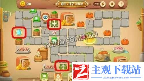 保卫萝卜3集市爬梯第19关攻略-集市爬塔19层怎么过
